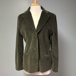 LL Bean Olive Green Corduroy Blazer 12